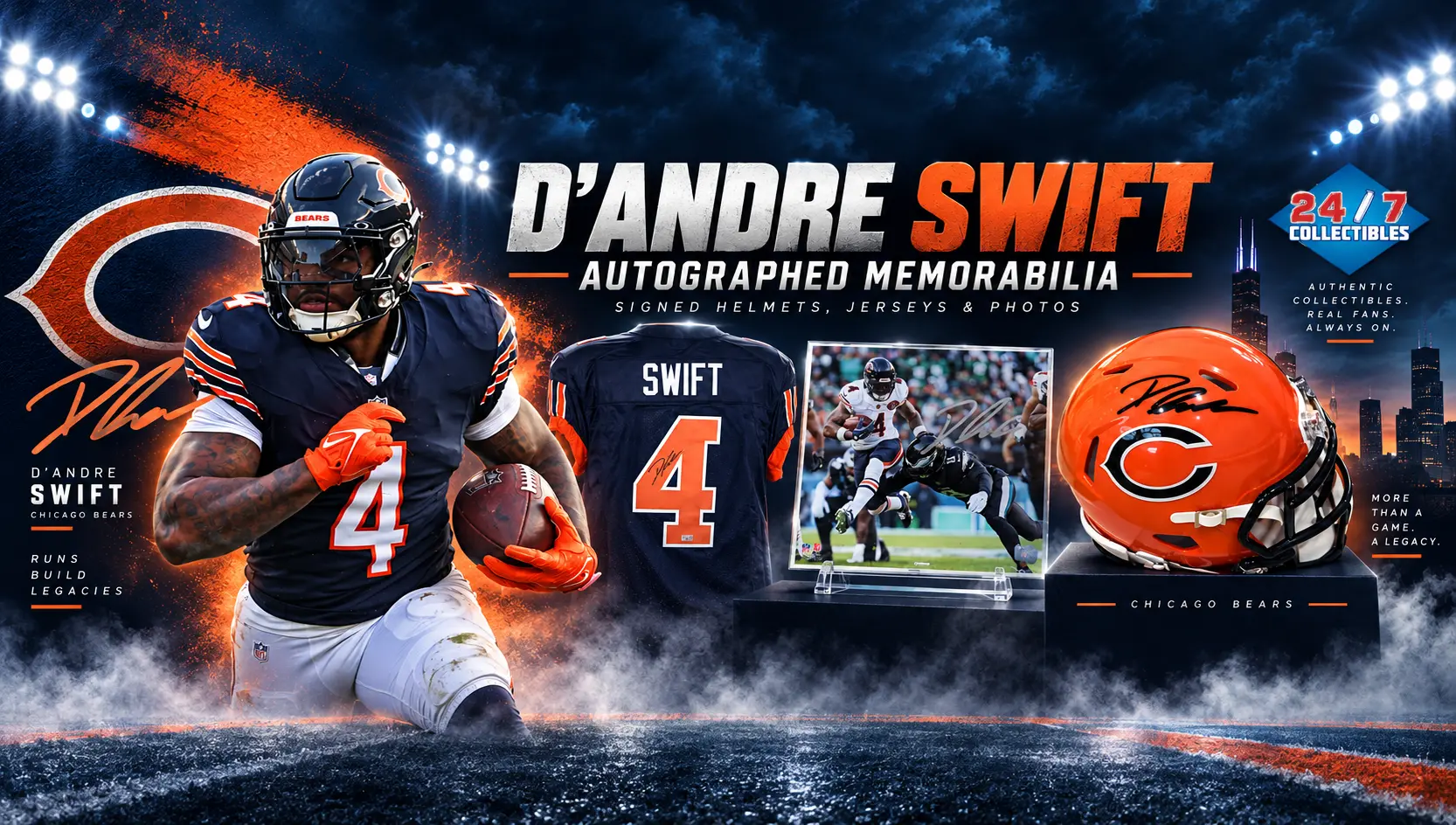 D'Andre Swift autographed memorabilia