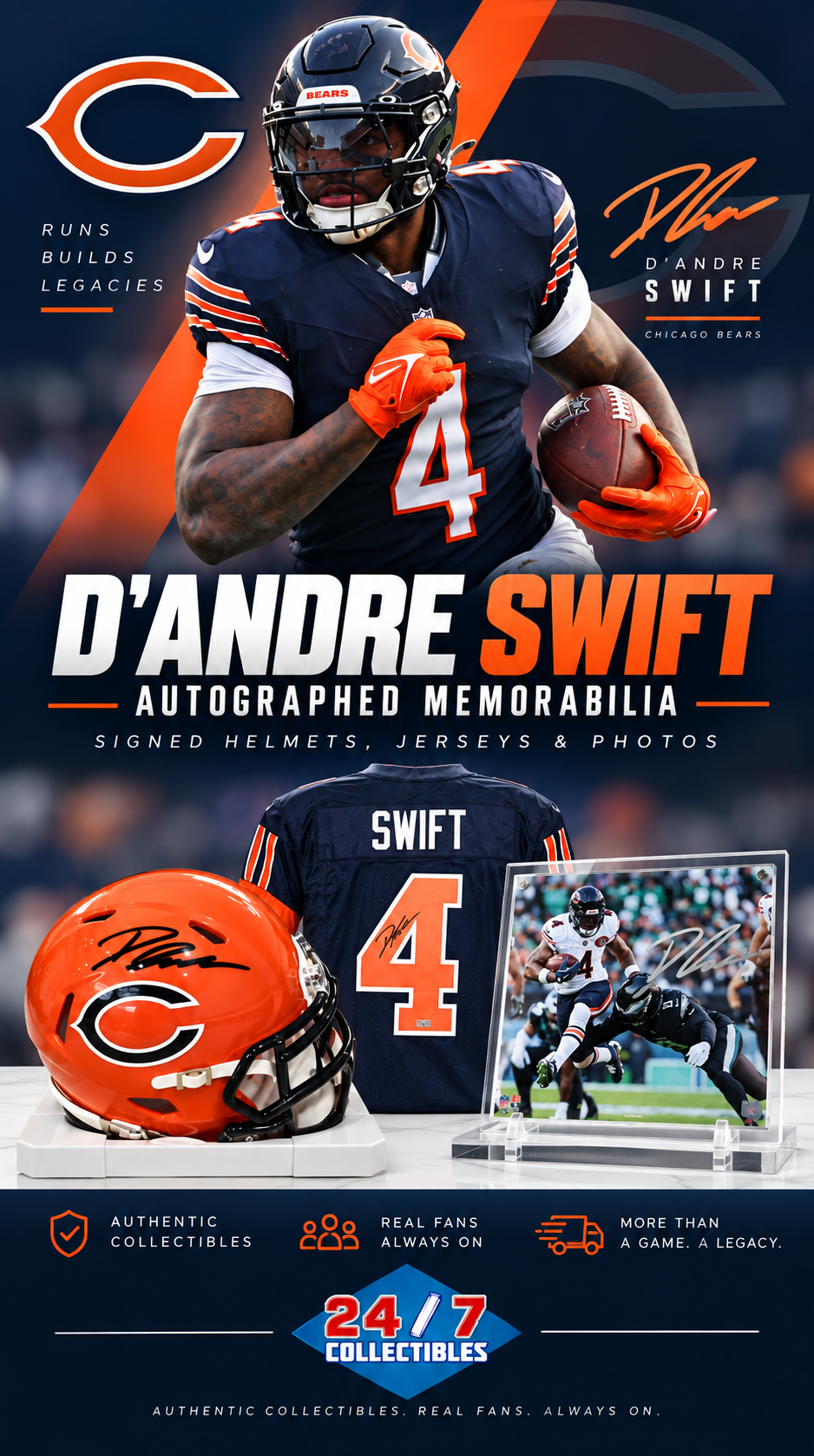 D'Andre Swift autographed memorabilia
